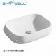 White Ceramic AB8439 Vessel Sink  Above Counter Basin Ultra Thin Edge Bathroom Art Basin