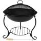 Steel Brazier Bowl - Black Outdoor Wood Burning Fire Pit Wood Stove Patio Fireplace