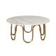Satin White Marble Top Coffee Table Gold Stainless Steel Central Coffee Table