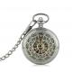 Round Alloy Silver Pocket Watches Vintage Fashion Hollow Watches For Men