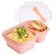 2 Compartments Collapsible Lunch Containers With Lid Lunchbox With Utensils Foldable Silicone Bento For Adults BPA Free