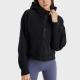 Winter High Collar Full Zip Riding Womens Sports Jacket Hoodies With Hat