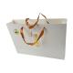 White Color Gloss Art Paper Bags Custom Design Logo Gold Hot Stamping Embossing Craft Paper Bag
