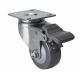 Edl Light 70kg Plate Brake PU Caster 36225-74 within 2.5mm Thickness Sleeve Bearing