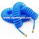 TPU Recoil air hose tube with NPT  fitting for compressed air system,blue color, yellow color