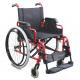 Red Manual High Strength Lightweight Wheelchair Attendant Propelled