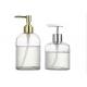 Hotel Bathing Washing Glass Shampoo Bottle With Sprayer Pump Anti Shock