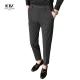 Autumn Formal Pants for Men Thick Stripes and Mid Waist Design Plus Size Trousers