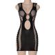 OEM maufactory European American Summer Polyester Sexy Hot Spicy Grid Dress