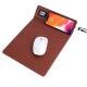 Customized Led brand logo wireless charging office mouse pad for mobile phone charging