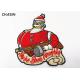 Santa Claus Logo Iron On Embroidered Patches With Velcro Backing Eco - Friendly