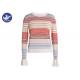 Young Girl Trumpet Cuff Womens Knit Pullover Sweater Multi Color Stripes Apparel