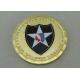 2ND Infantry Division Personalized Coins , Brass Die Stamped , Soft Enamel And Gold Plating