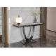 Oval Insert Marble Top Entryway Table , Hollow Modern Marble Console Table