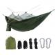 Military Green Portable Camping Hammock With Net 260x140cm Light Weight