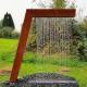 Tall 8ft Corten Steel Rain Curtain Water Feature Garden SGS Rusty