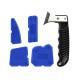 4pcs Blue Silicone Spatulas and 1pc Black Stainless Steelhead Glass Glue Angle Scraper