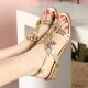 BS046 New Style Rhinestone Sandals, Women'S Summer Fashion, Low-Heel Crystal Sandals, Women'S Golden Flat Sandals And Sl