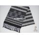 Neck Woven Silk Scarf Black And White Stripe For Keep Warm , 30X165CM