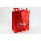 Red Color Non Woven Tote Bag , Non Woven Promotional Bags Front Pocket