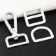 Matte White Finish Handbag Hardware Set with 1 Inch Metal Buckle and 25mm Swivel Snap Hook