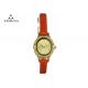 Alloy Shell Red Leather Strap Ladies Quartz Watch Casual Style Custom Dial Thickness