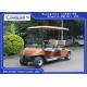 Golden Color Electric Four Passenger Golf Cart With 48V Battery For Sightseeing CE Approved