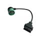 Right Angle Green J1939 Deutsch 9-Pin Female to J1962 OBD2 16 Pin Female Cable