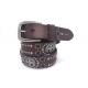 Studded Rivet Real Leather Punk Rock Belt For Male Brown Color