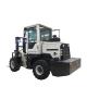 White 6000kg Off Road Forklift With 4 Cylinder Engine 1 Year Warranty