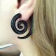 Ethnic Black Spiral Earrings Ear Plugs Acrylic Piercing Drop Earring Punk Twister Earrings for Women
