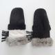 Wholesale customized cheap mitten winter leather gloves women sheepskin
