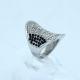 Fashion 316L Stainless Steel Casting Clay CZ Stones Ring LRX329