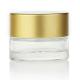 3ml 15ml 20ml Cosmetic Cream Jar Glass Clear With Gold Lids