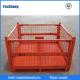 Industrial Foldable Galvanized Wire Mesh Container With Wheels