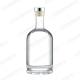 Sealing Type Rubber Stopper 500ml Clear Round Liquor Whisky Glass Bottle for End Bars