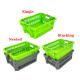 Mesh Nestable Crate  Plastic Turnover Boxes Stackable Storage Fruits Crate