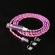 3 In 1 LED Magnetic Charging Cable Upgraded Nylon Braided For Samsung IPhone