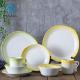 Transitional Yellow Cyan Colored Porcelain Dinnerware Microoven Safety