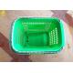 PP Materials 50L Hand Held Shopping Baskets With Handle PU Wheels Light Green Colour