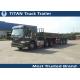 3 Axles 40 feet flat container semi trailer , Long flatbed dump trailer