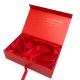 Red Cardboard Gift Boxes Flip Top Rigid Festival With Red Ribbon