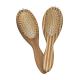 Scalp Massage Paddle Cushion Hair Brush With Curved Handle Wood Pin