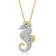 Ross-Simons 0.25 ct. t.w. Diamond Seahorse Pendant Necklace With Black Diamond Accent in 18kt Gold