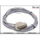 DB25 male premium D-Sub double shielded +EMI Cage assembly with 23awg CAT5e