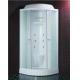 Modern Tempered Acid Glass White Sliding Door Shower Room Sector Tray