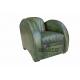 antique style club green leather low back single sofa furniture,#XD0063