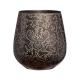 Stainless Steel Wine Glass Egg Shape Etched Stag Design Vintage Silver Color Wine Cup