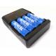 Durable E Cig Battery Charger 18650 20700 Battery Charger 4 Channel Black Color