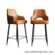 Fixed Casino 102cm 50cm Cream Leather Bar Stools With Black Steel Base Gold covers